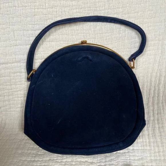Vintage KORET‎ Calf Suede Clamshell Purse  w Accessories - Picture 6 of 15